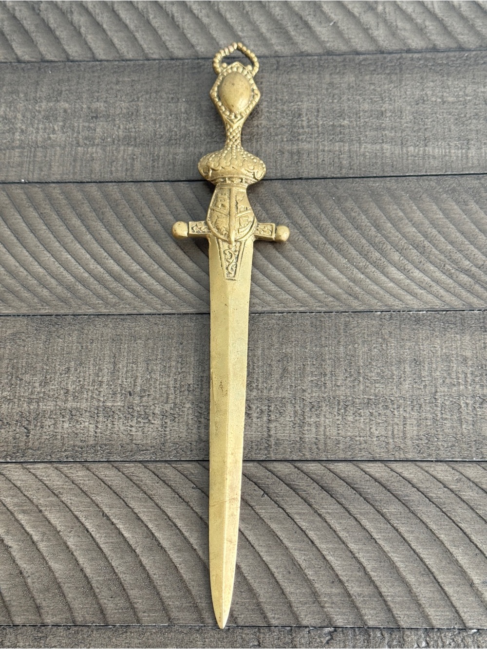 Vintage Brass Dagger Letter Opener | Office Desk Accessory